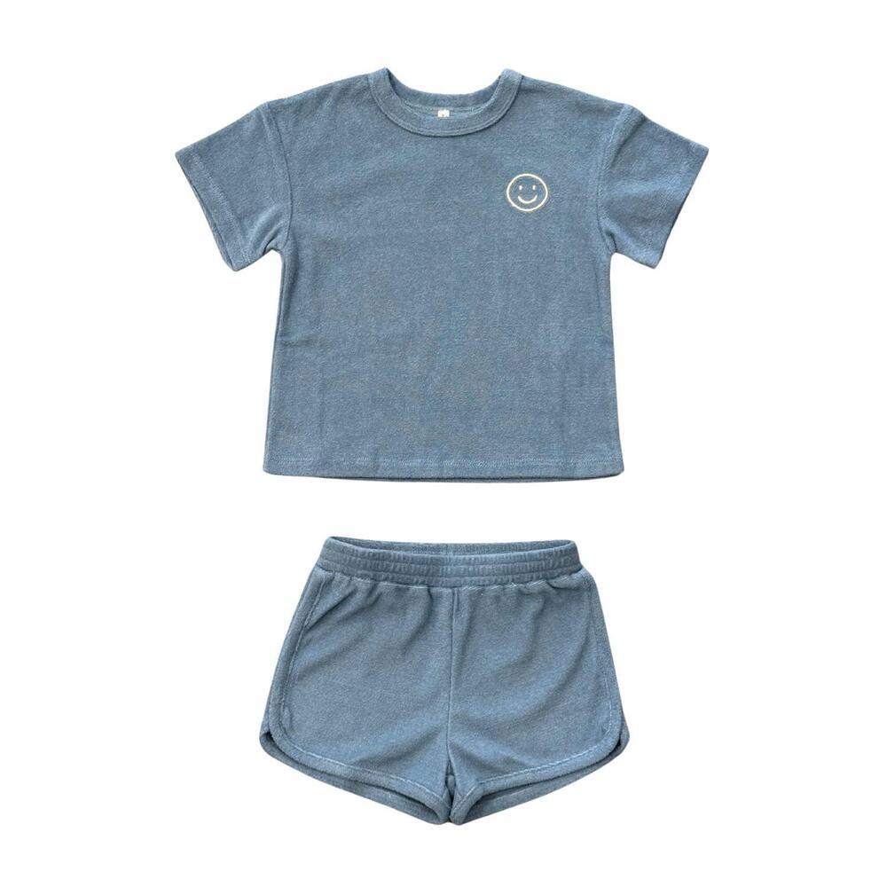 NEW BABYSPROUTS baby happy days terry set in blue